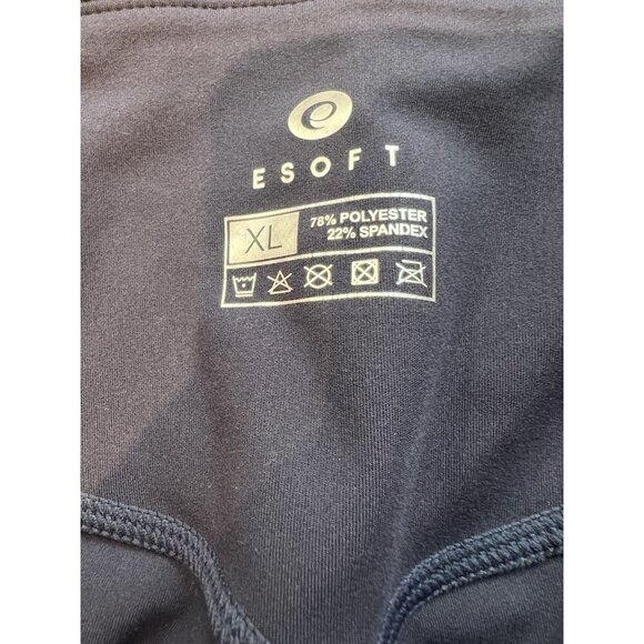 ESoft High Waisted Loose Wide Leg Pants XL 28” Inseam Work Dress Blue Pockets - Picture 6 of 6